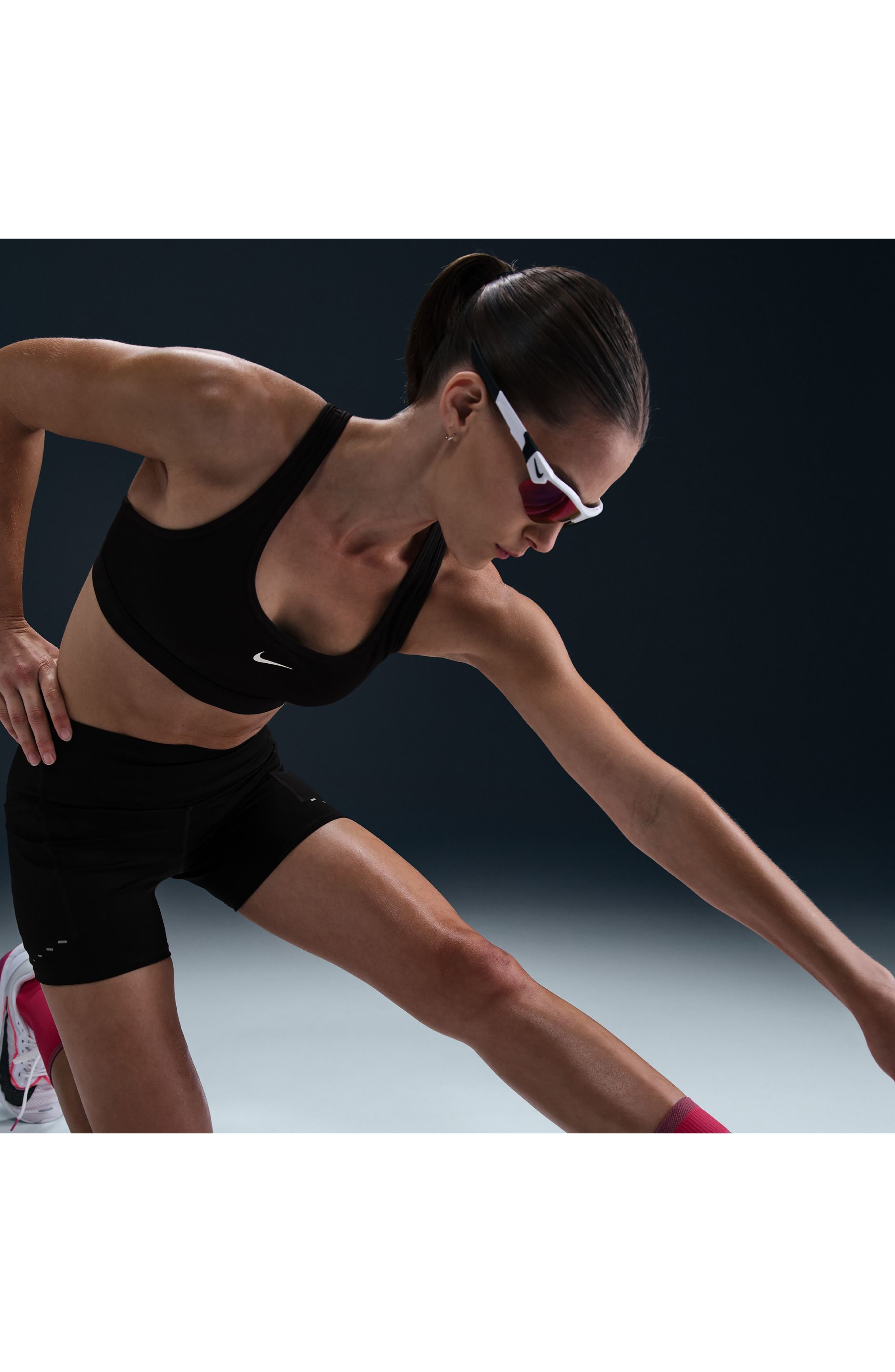 Nike Swift Dri-Fit High Waist Bike Shorts in 010 Black/reflective Silv at Nordstrom - 5