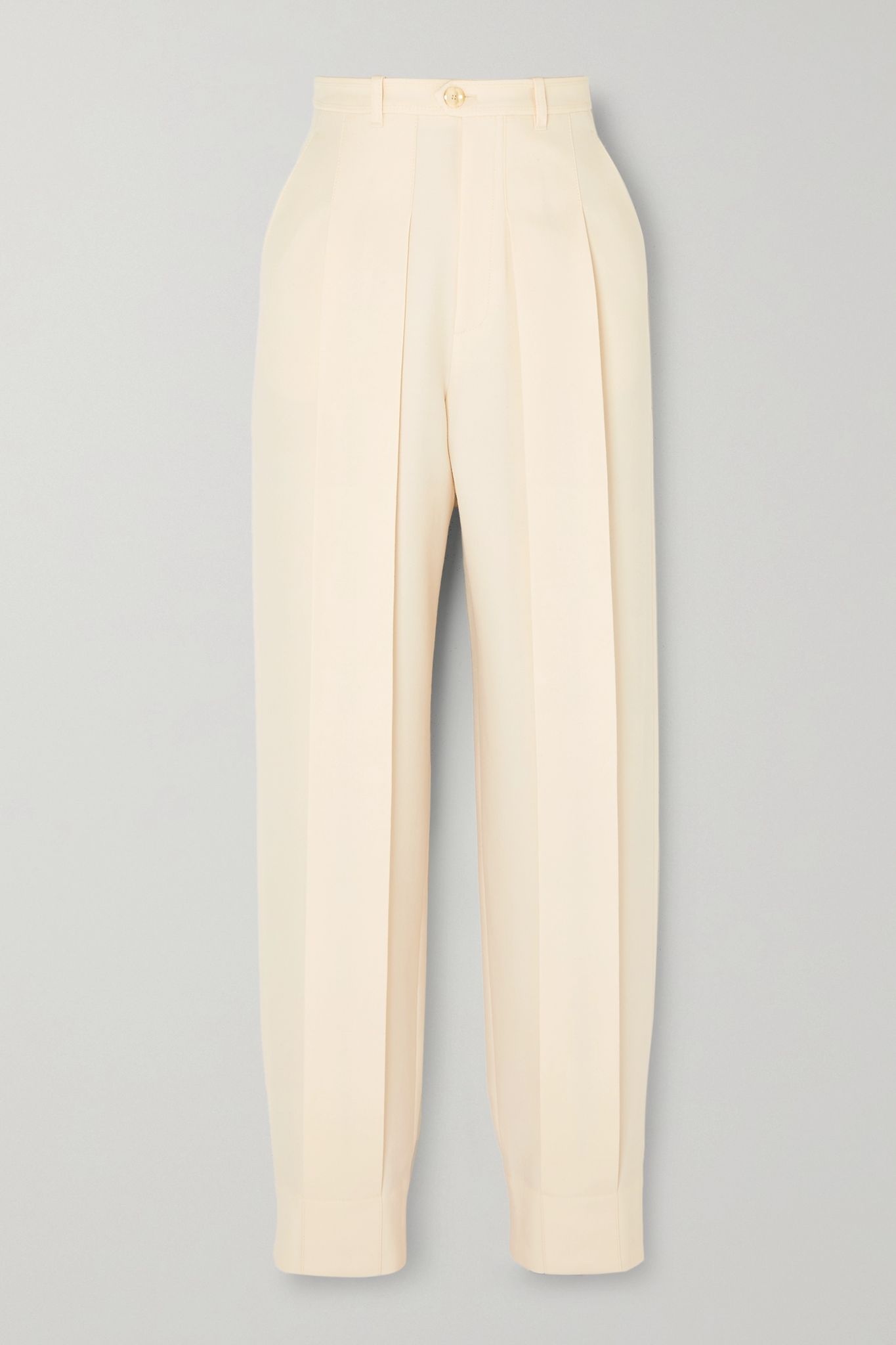 Pleated wool tapered pants  - 1