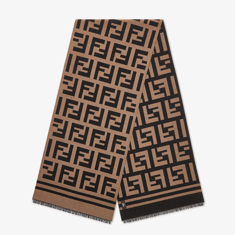 Scarf Beige wool and silk scarf 1