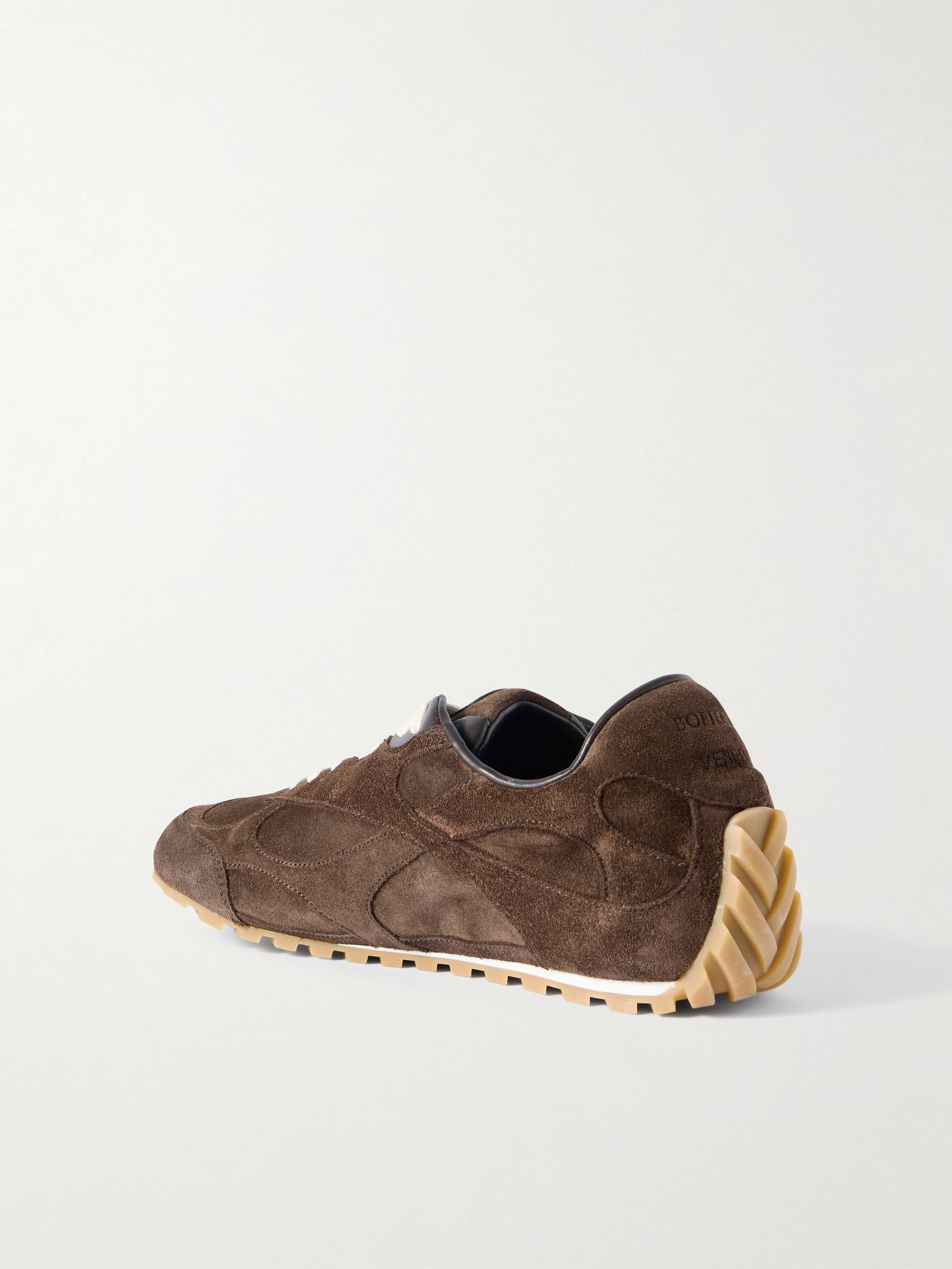 Orbit Flash Leather-Trimmed Suede Sneakers Brown - 3
