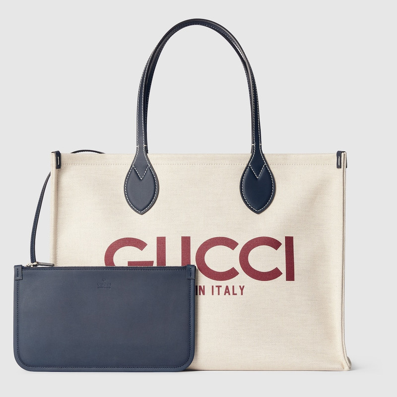 Medium tote bag with Gucci print 5