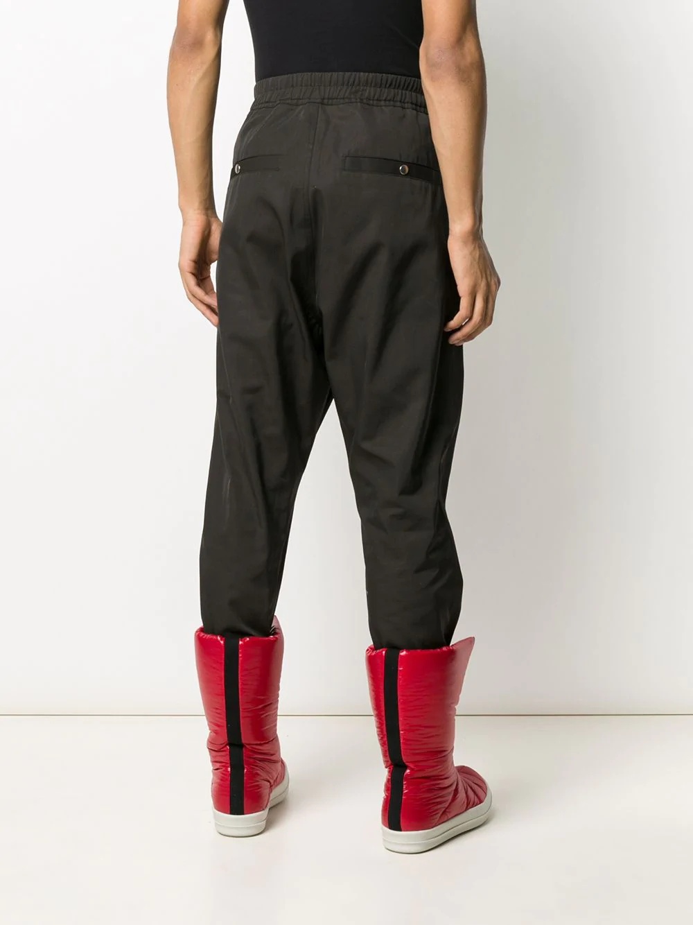 dropped crotch track trousers - 4