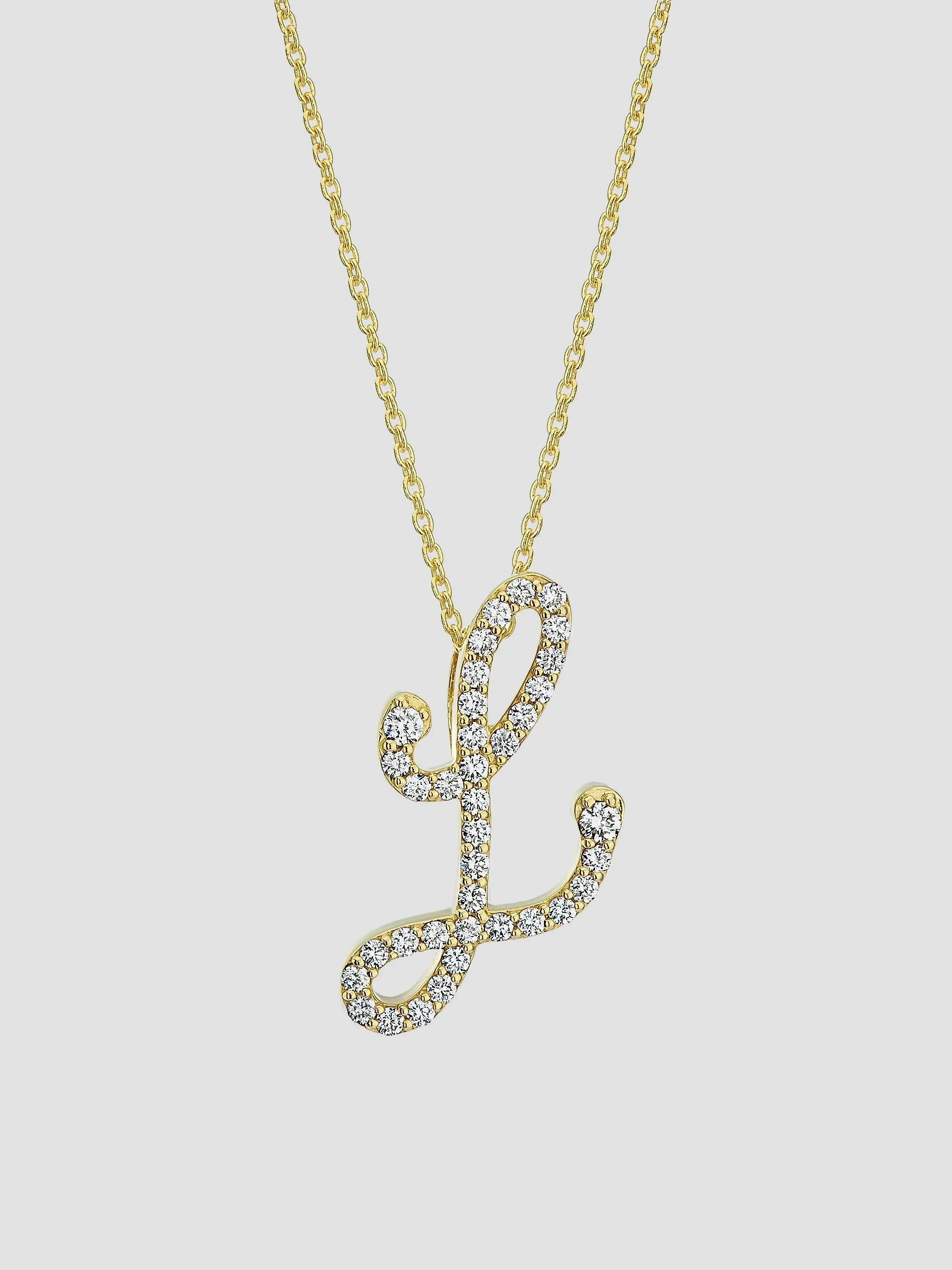 Women's Tiny Treasures Script Initial 18K Yellow Gold, Ruby & 0.24-0.34 TCW Diamond Pendant Necklace - 1