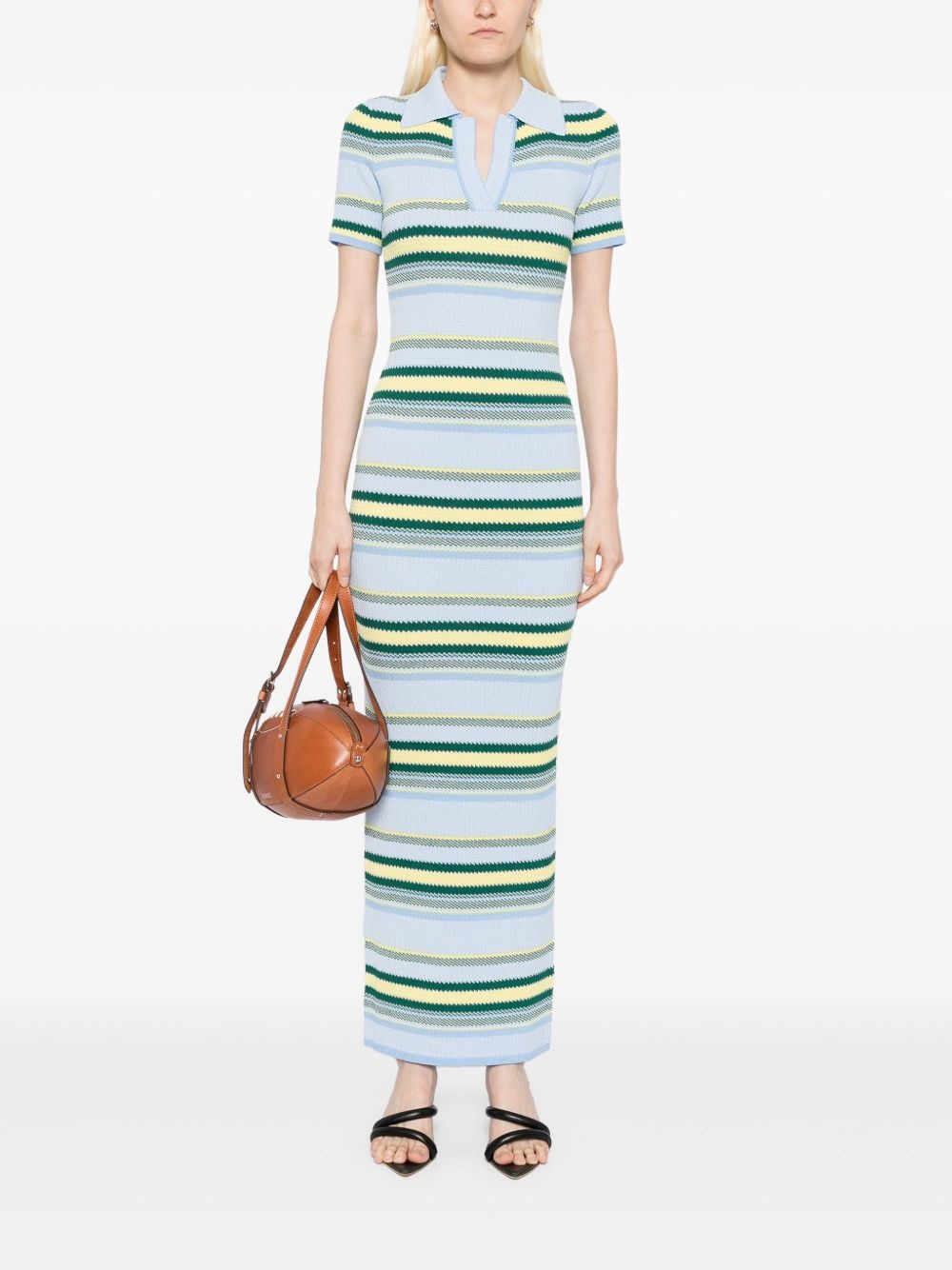 striped jacquard maxi dress - 2