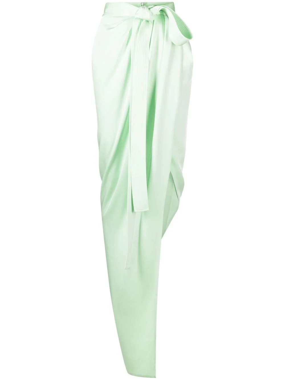 satin-finish asymmetric long skirt - 1