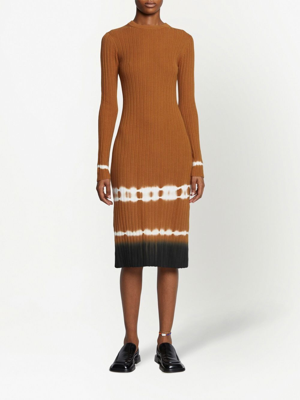 ribbed-knit tie-dye midi dress - 2