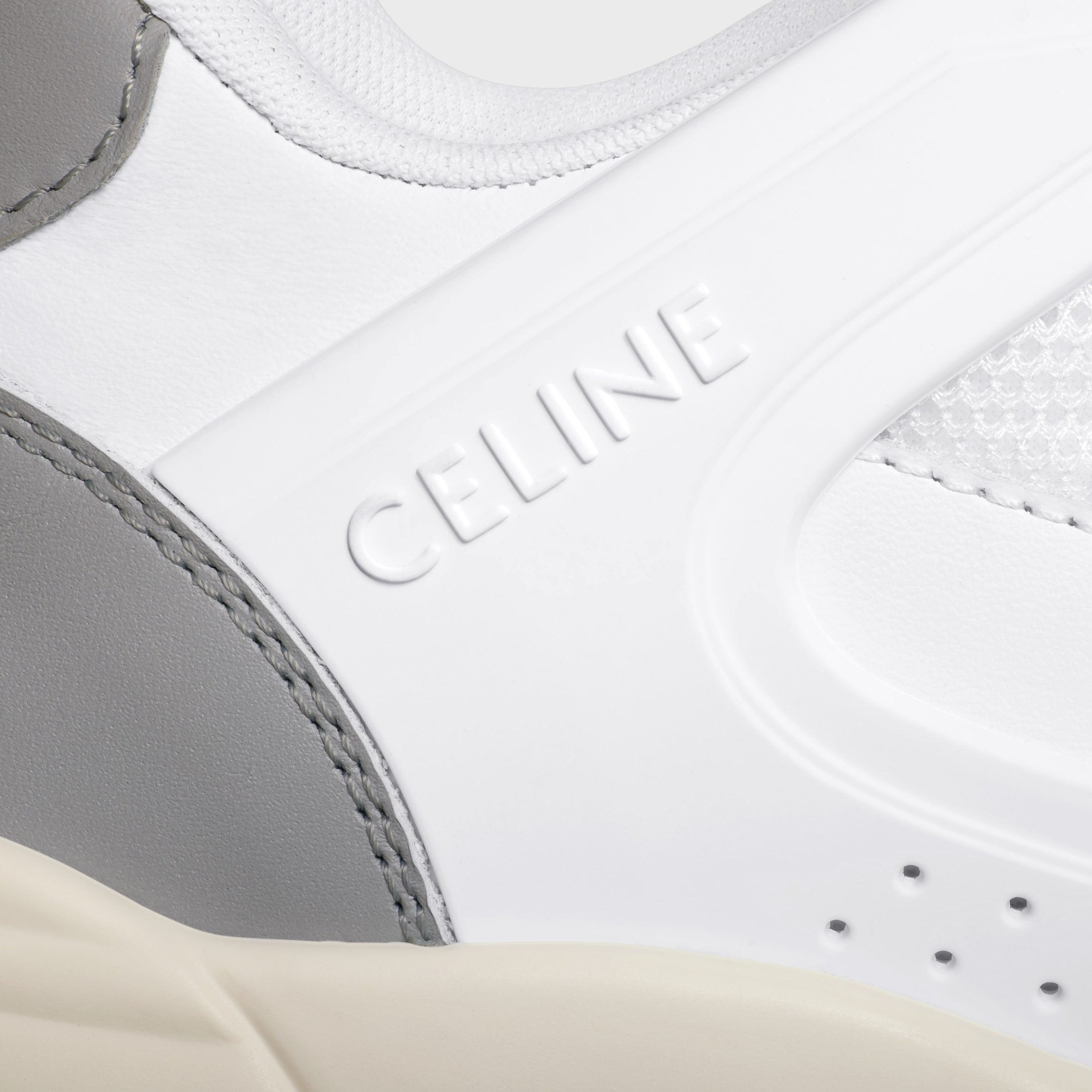 CELINE TRAINER CT-09 LOW LACE-UP SNEAKER IN CALFSKIN AND MESH - 5