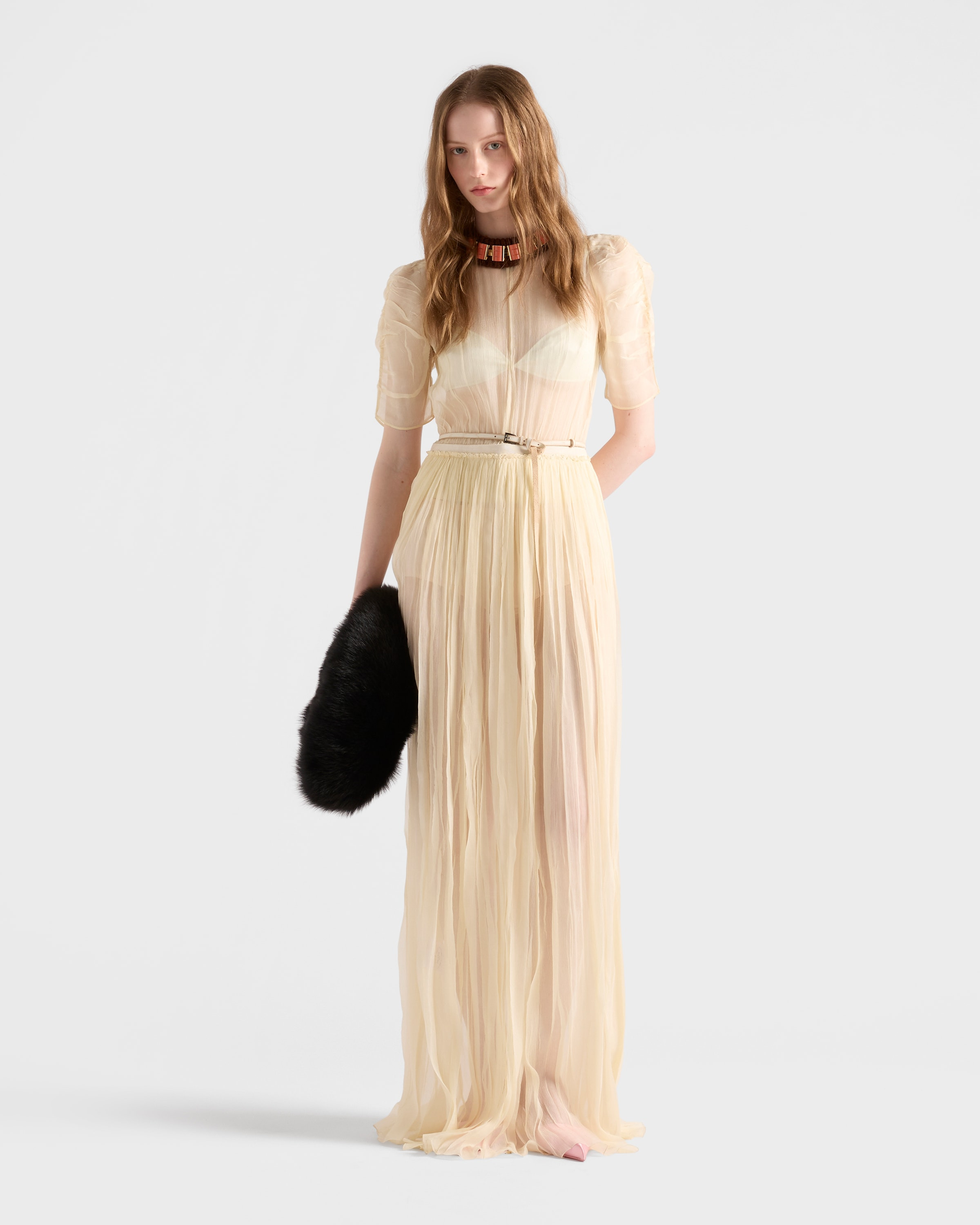 Long silk chiffon dress - 2