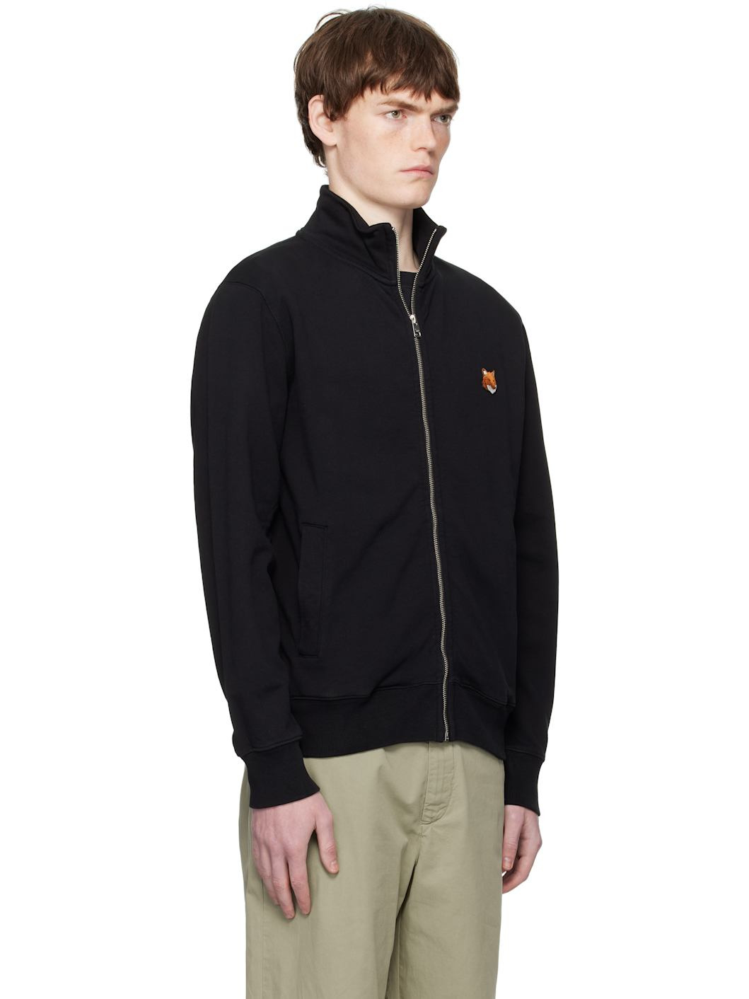 Black Fox Head Patch Fullzip Regular Sweatshirt - 2