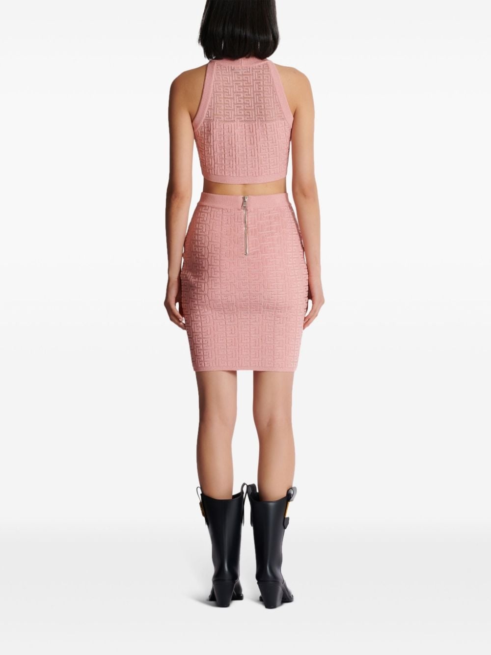 PB-intarsia knitted mini skirt - 4