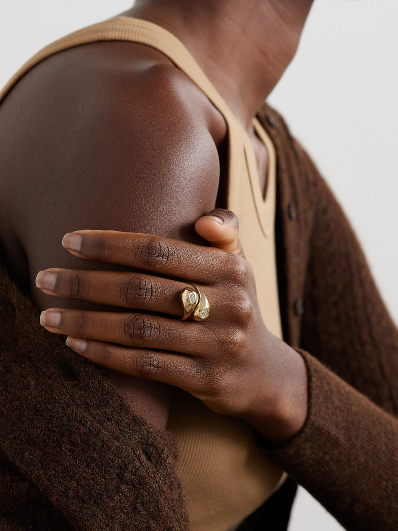 MATEO Twin Water Droplet 14-karat Gold Diamond Ring outlook