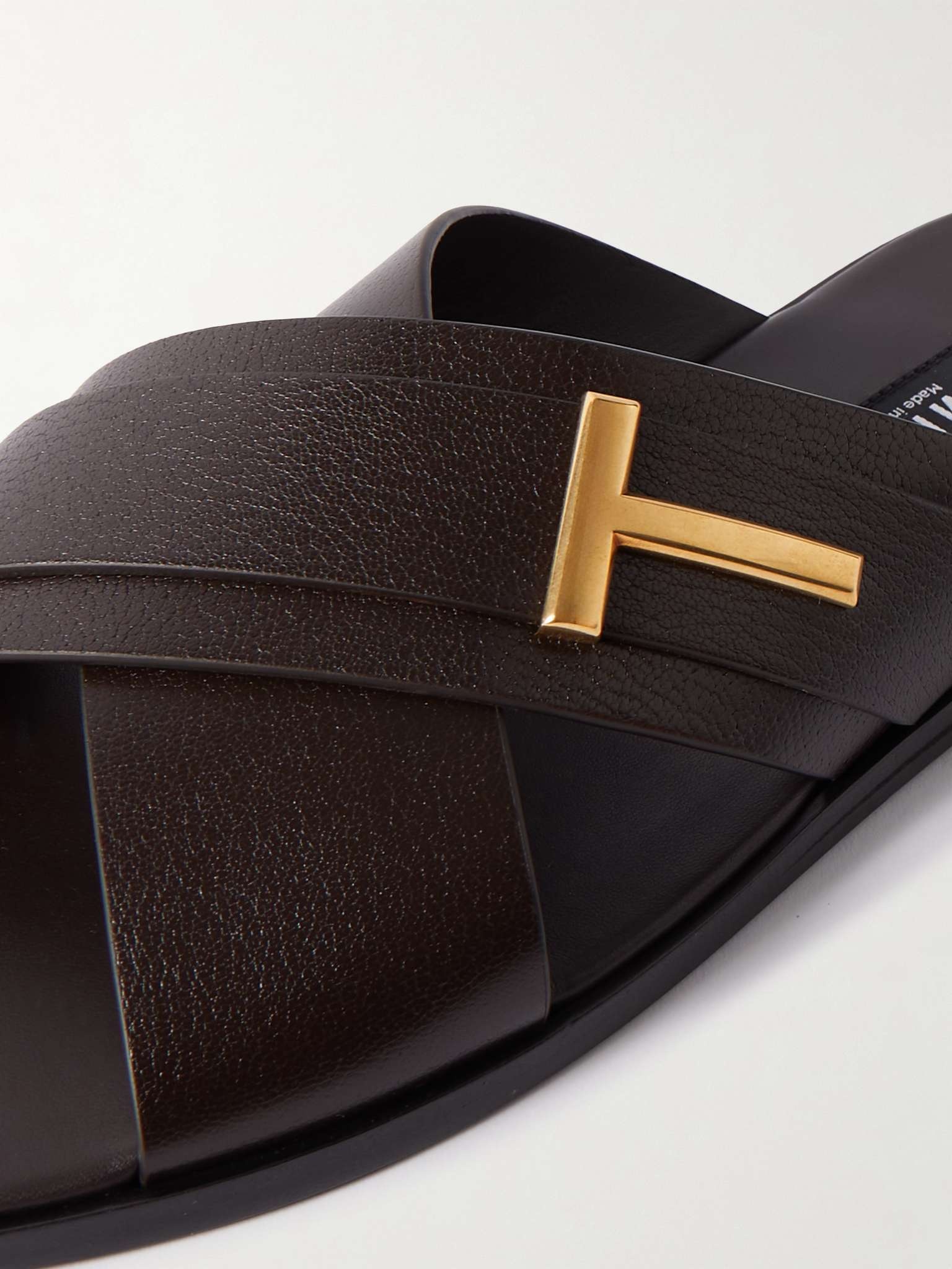 Preston Embellished Full-Grain Leather Sandals - 6