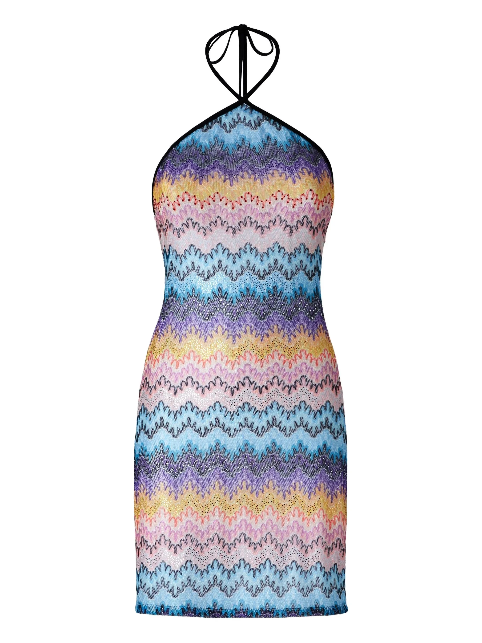 zigzag-pattern mini dress - 1