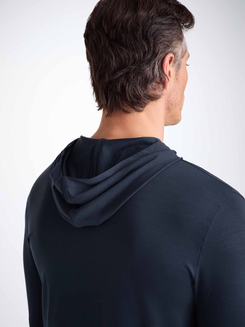 Men's Pullover Hoodie Basel Micro Modal Stretch Navy 5