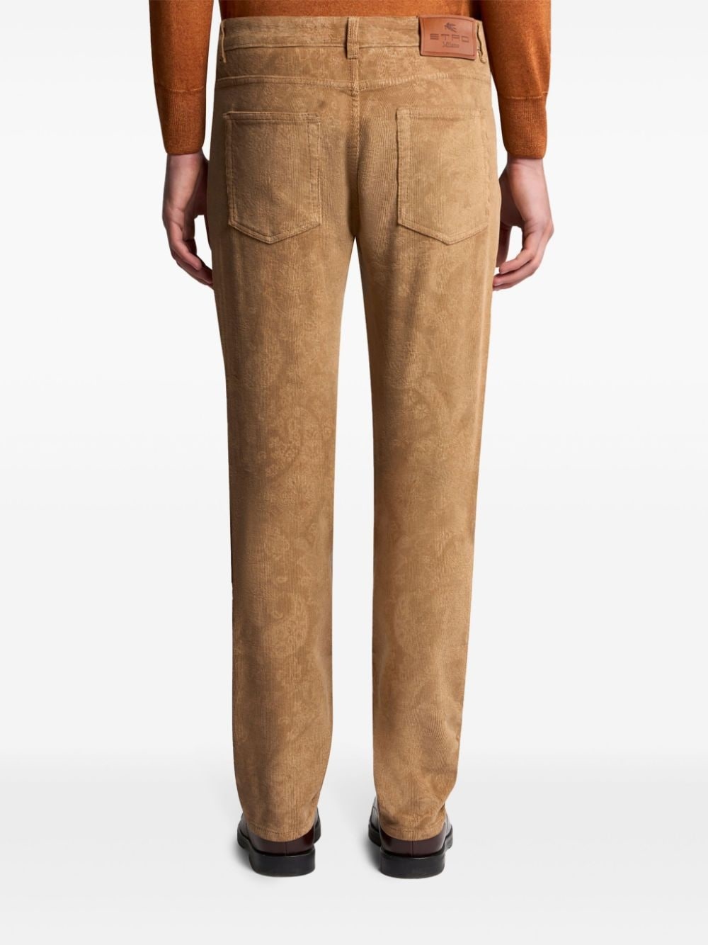 paisley-jacquard slim-cut trousers - 4