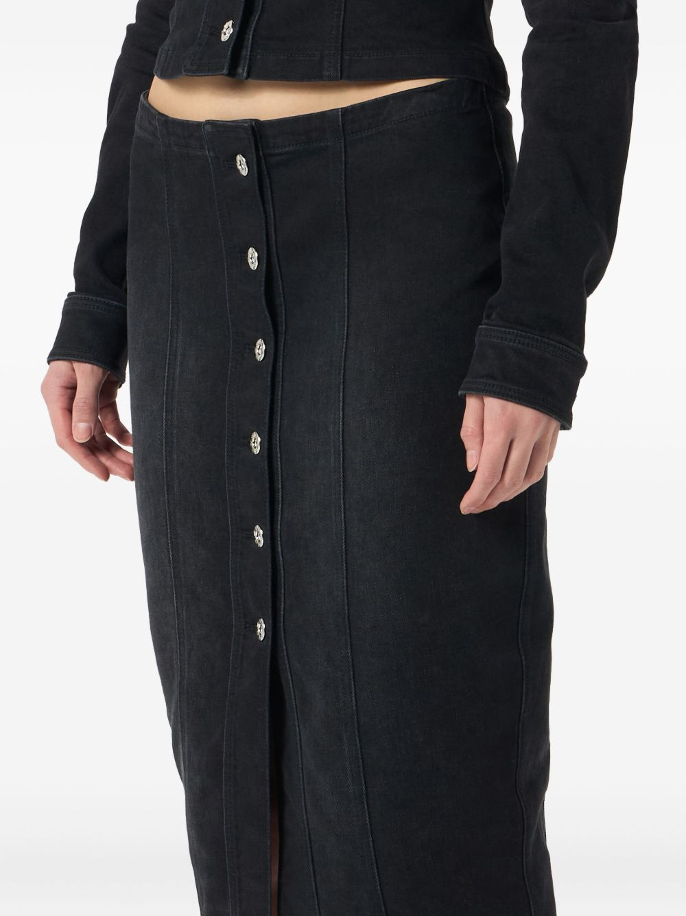 logo-print denim skirt - 5