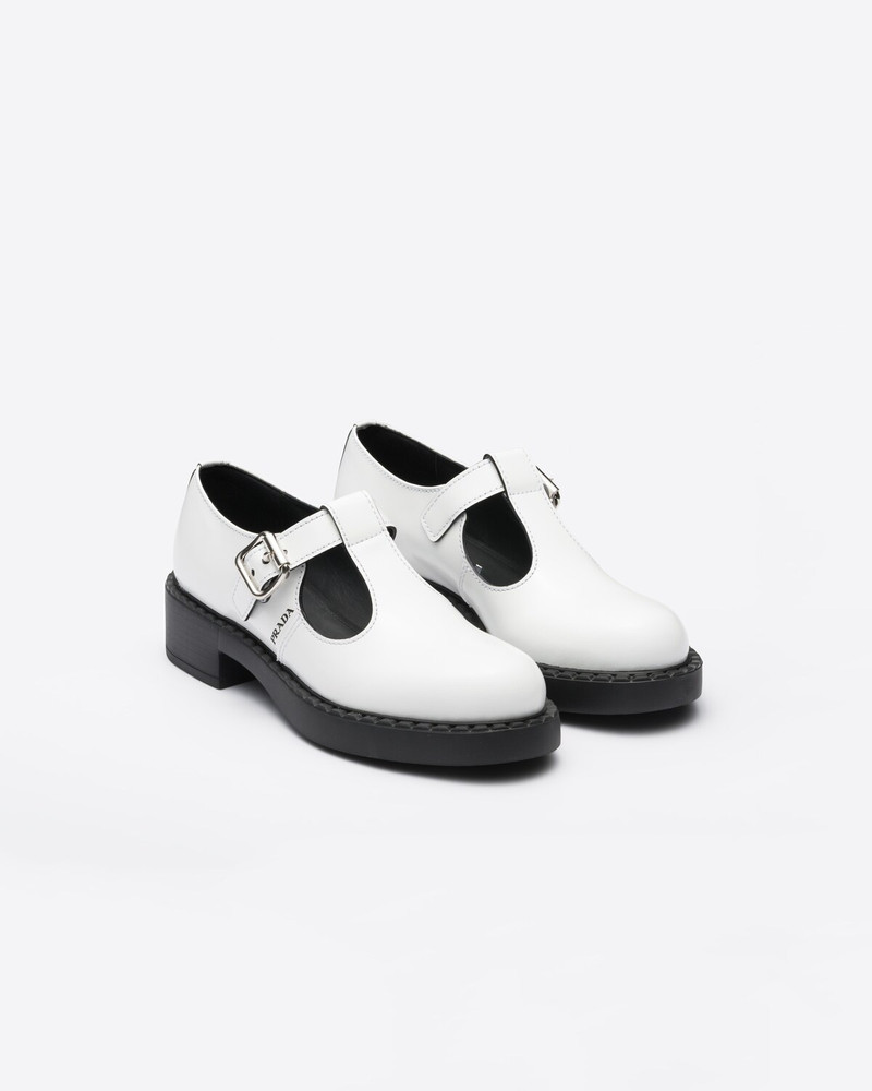 Brushed-leather Mary Jane T-strap shoes 2