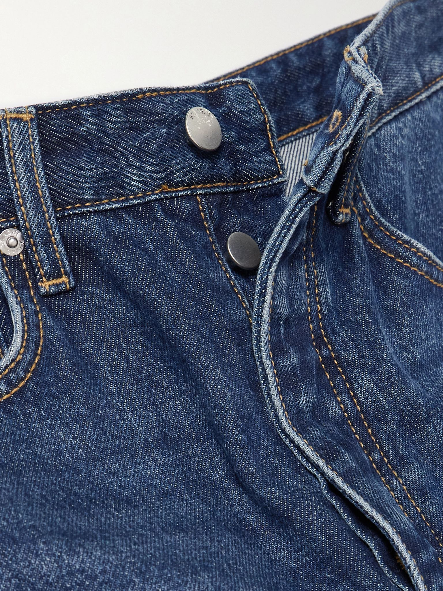 Paneled mid-rise wide-leg organic jeans Indigo - 5