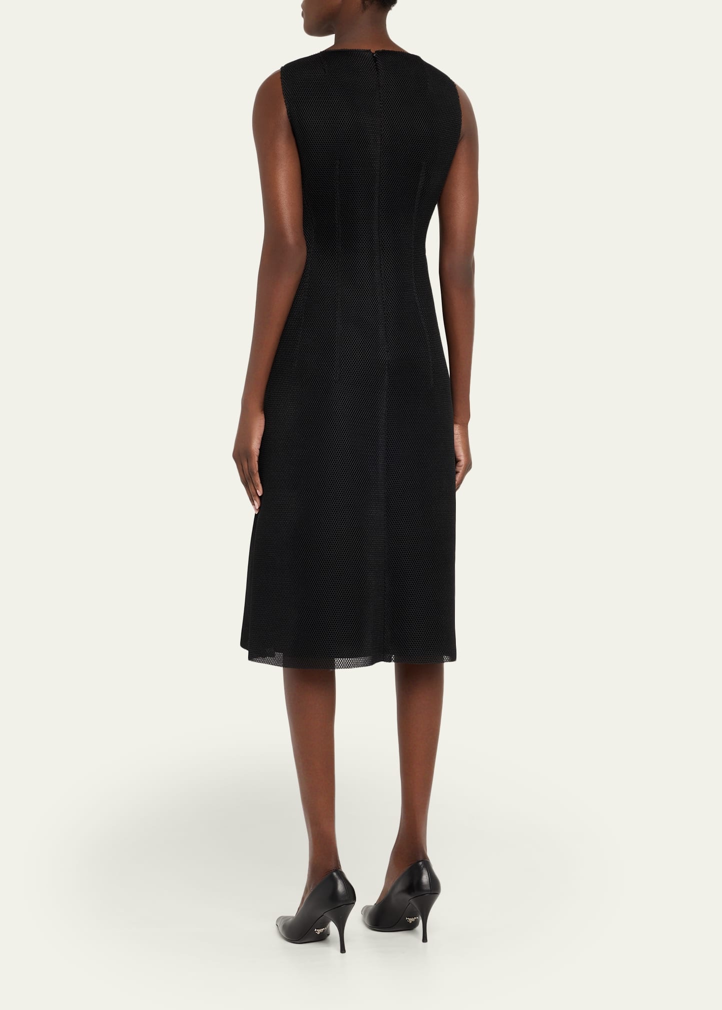 Techno Grid V-Neck Midi DressI - 3