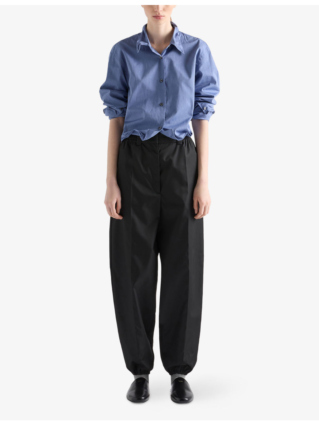 Logo-Plaque Creased Woven Trousers - 2