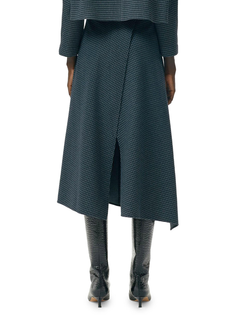 Women's Camille Check Origami Faux-Wrap Skirt - Grey Check 3