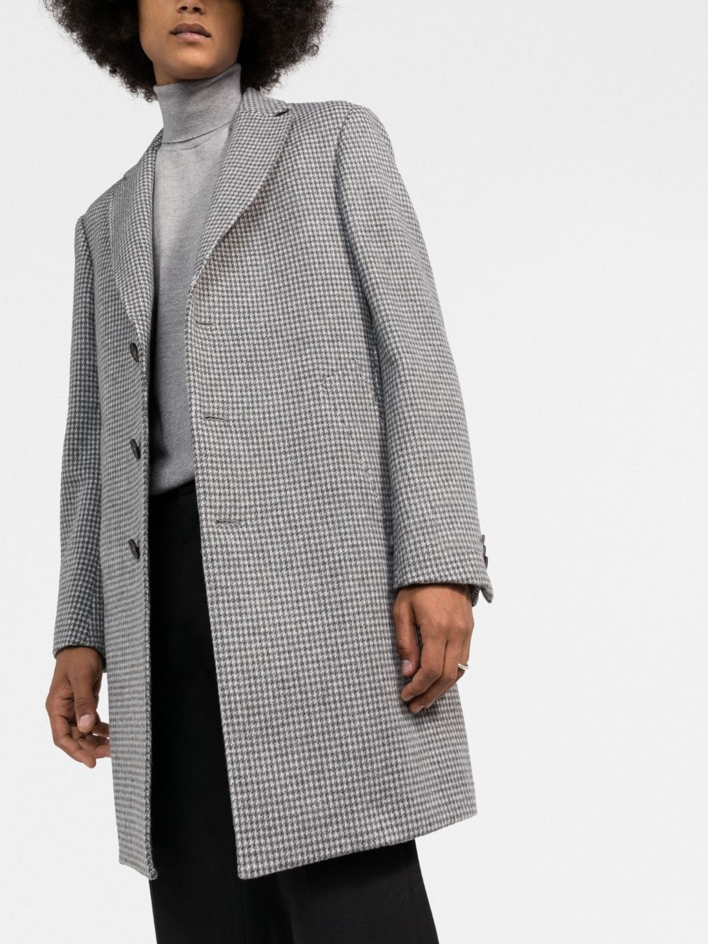 houndstooth single-breasted coat - 3