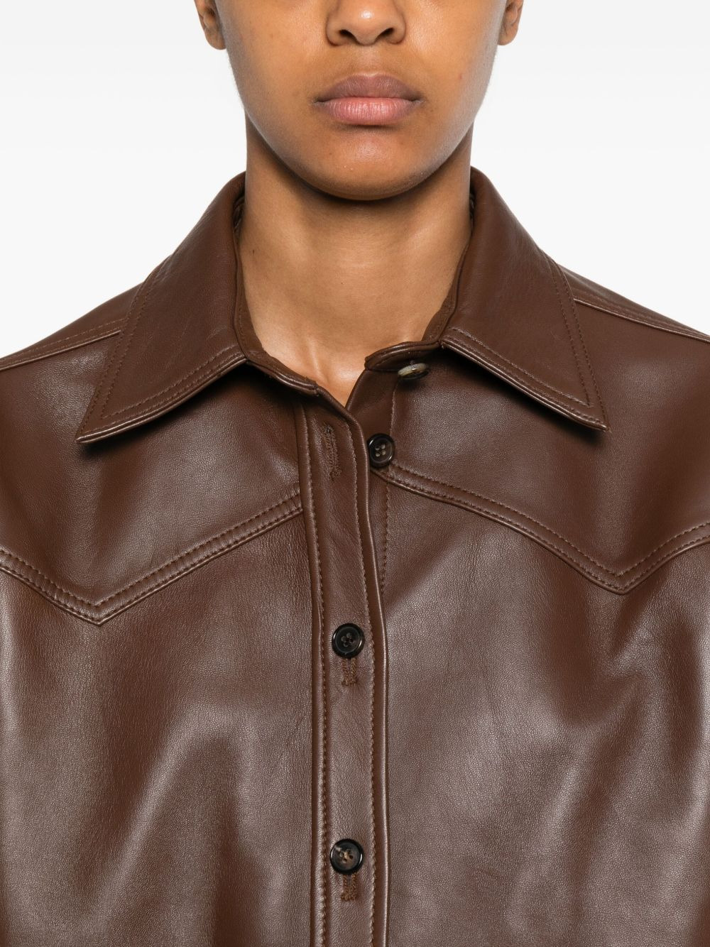 leather shirt jacket - 5