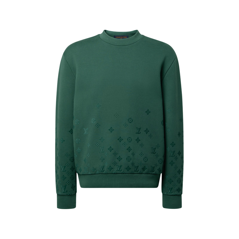 Gradient Signature Flock Print Crewneck 1