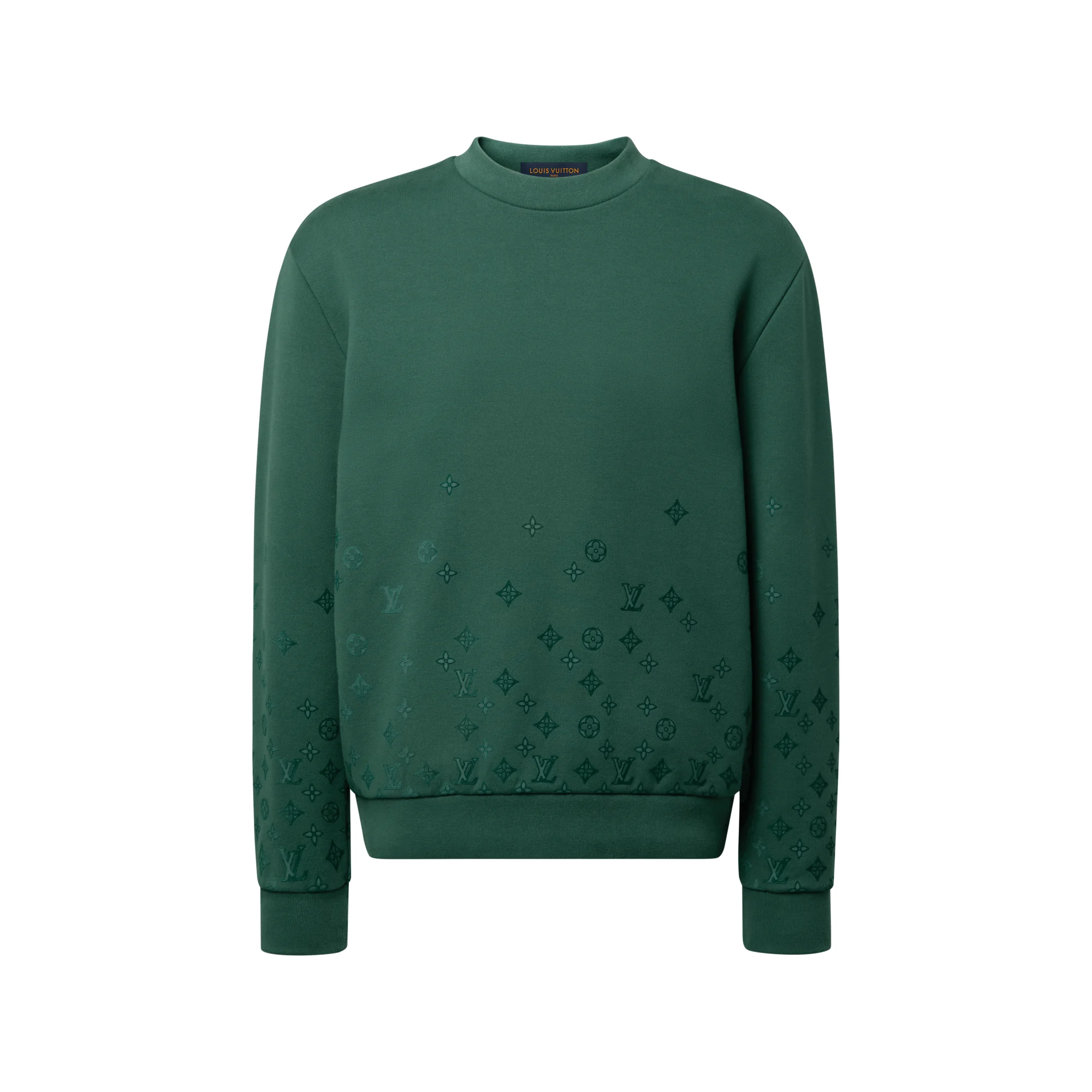 Gradient Signature Flock Print Crewneck - 1