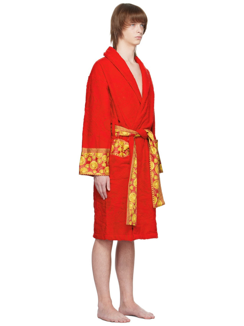 VERSACE Red Barocco Bath Robe outlook