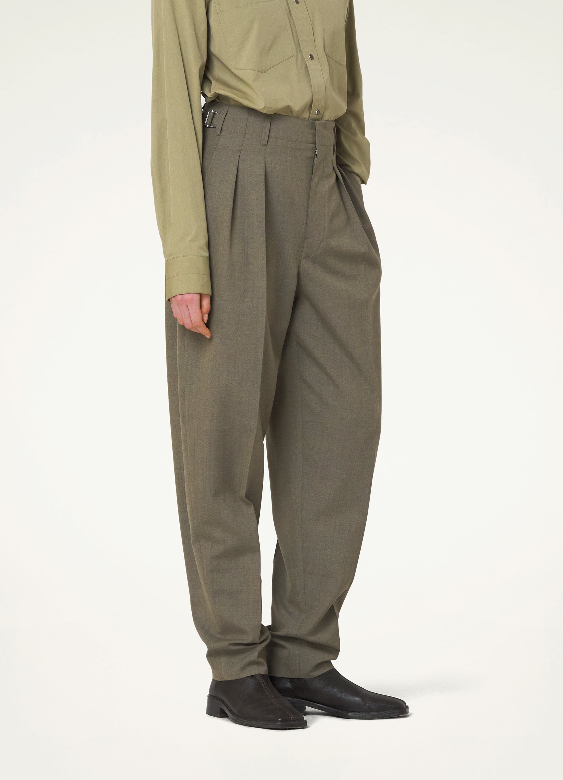 PLEATED TAPERED PANTS - 3