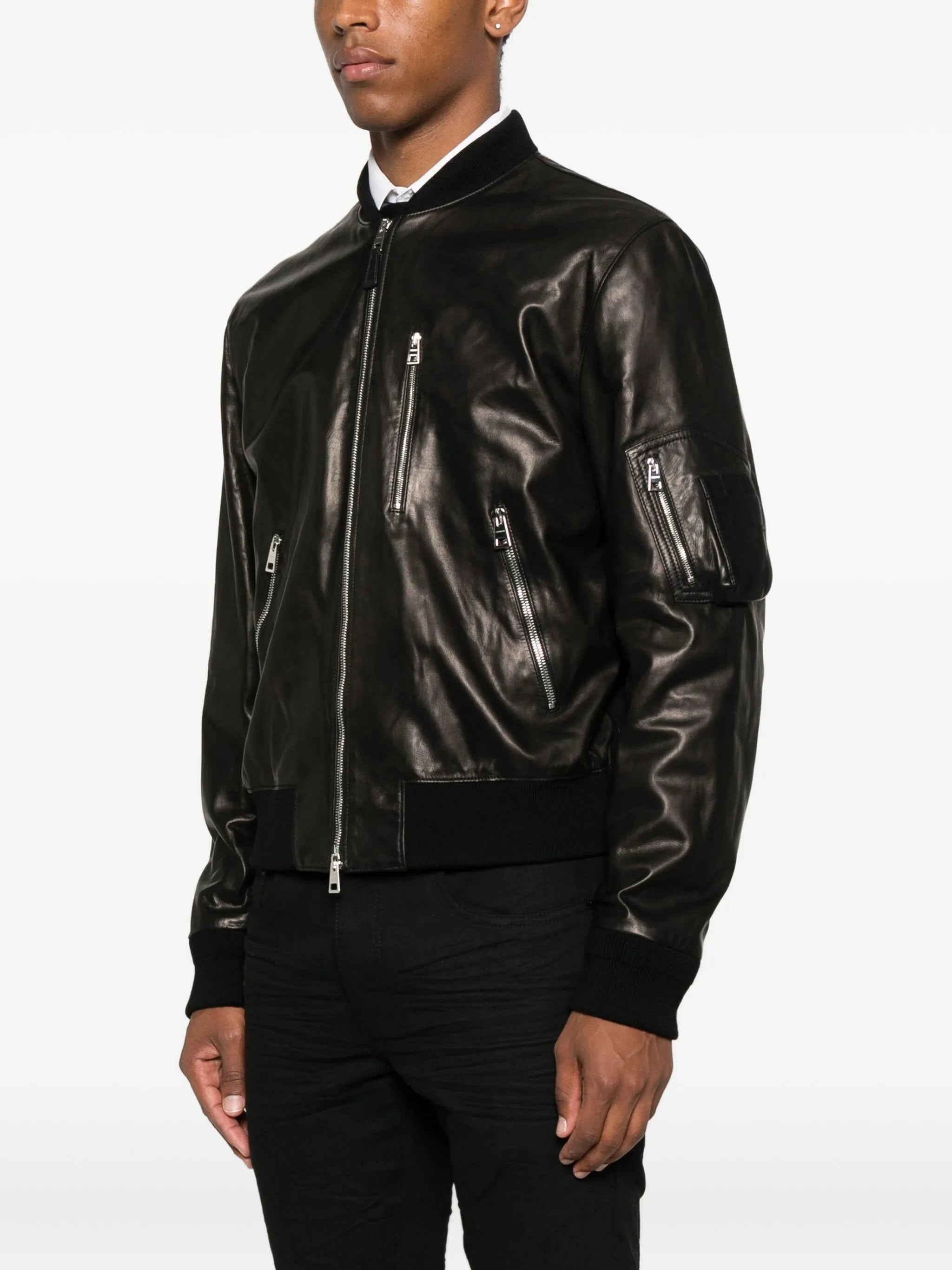 Givenchy Leather Zip-up Bomber Jacket - 5