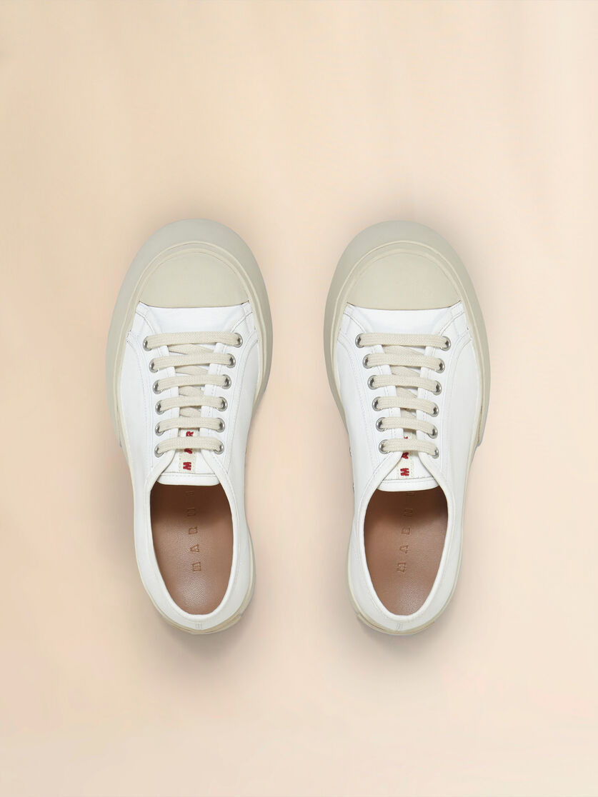 WHITE NAPPA LEATHER PABLO LACE-UP SNEAKER - 4