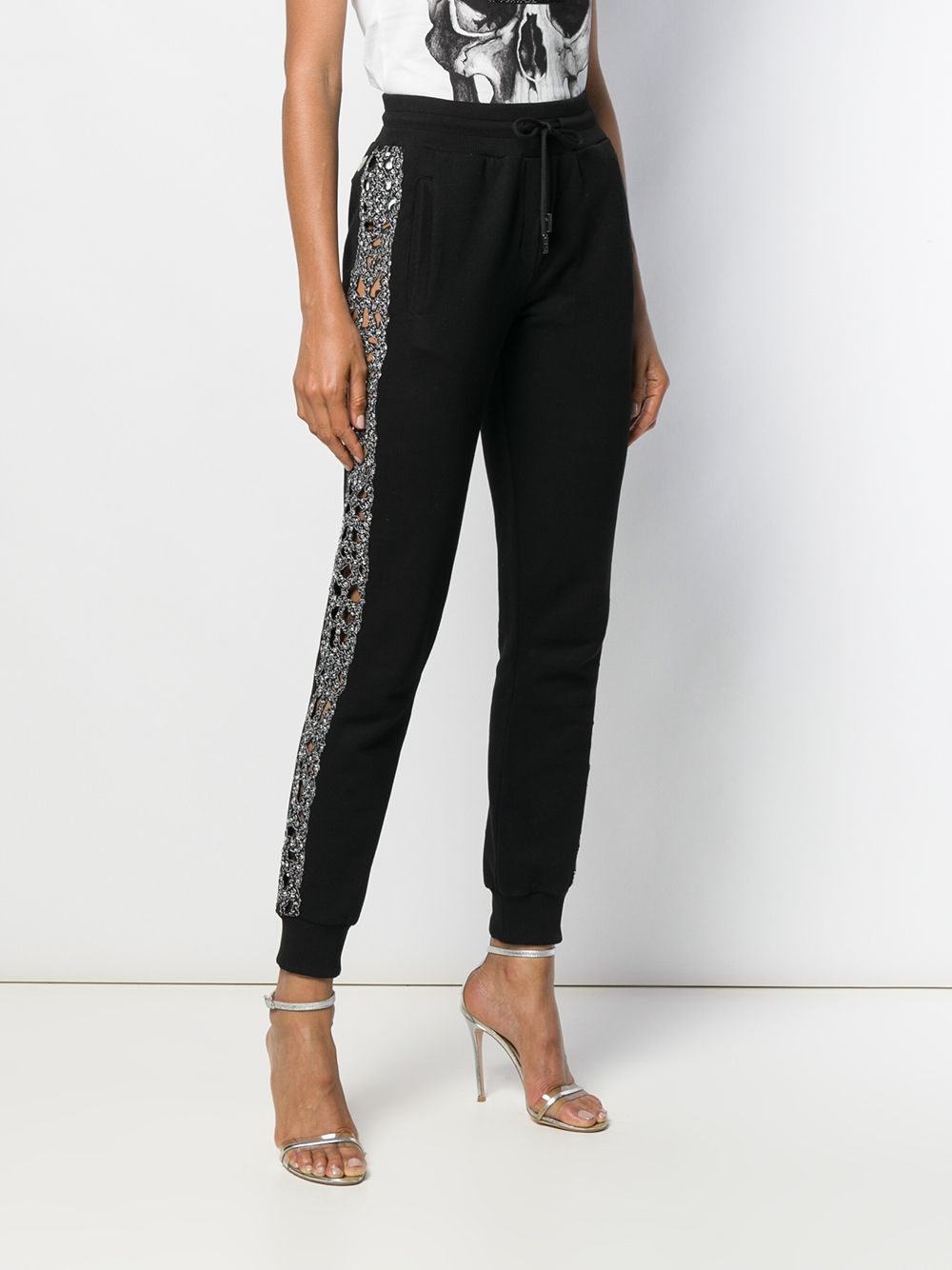 crystal-embellished track pants - 3