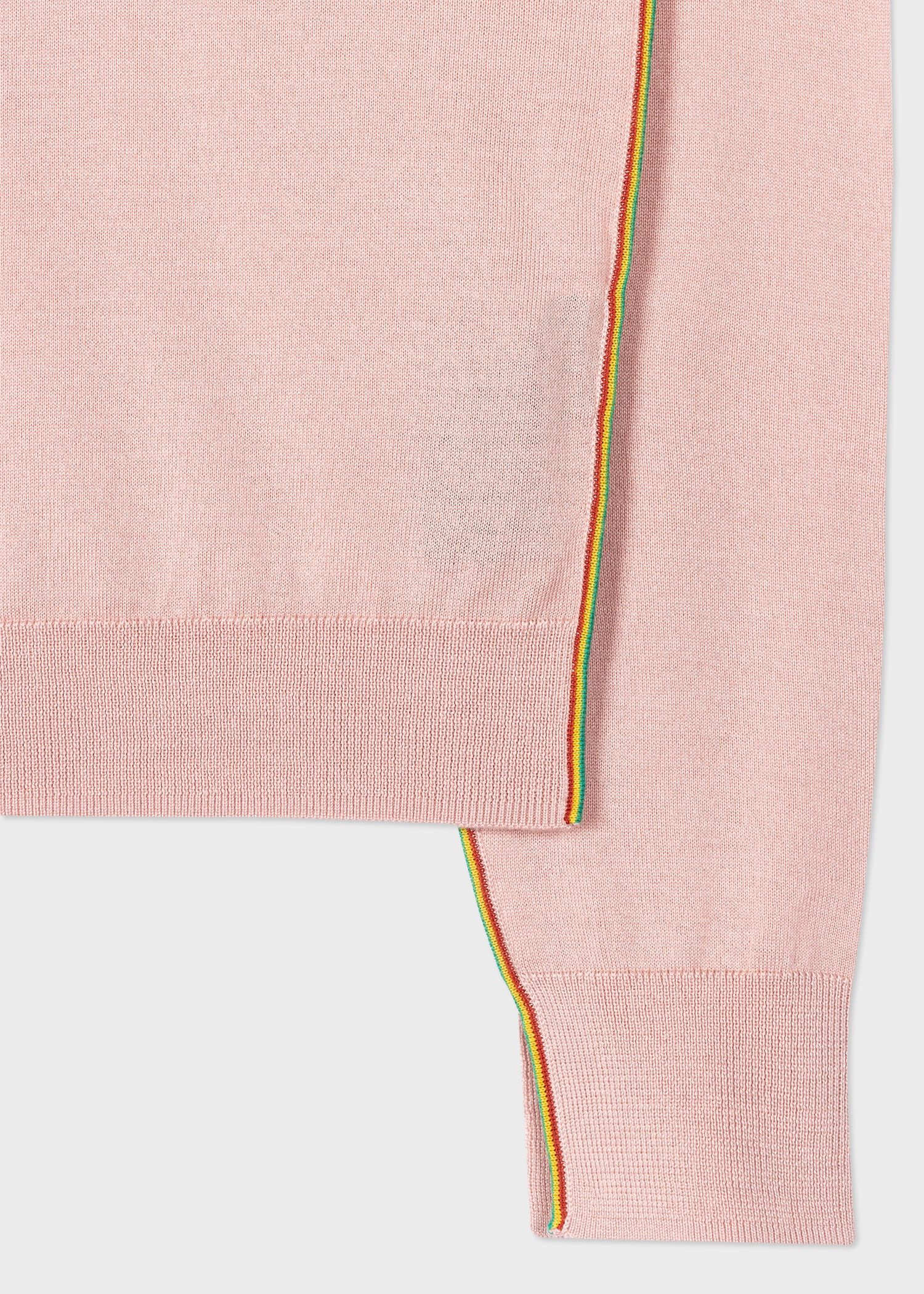 Pale Pink Wool-Silk 'Signature Stripe' Sweater - 2