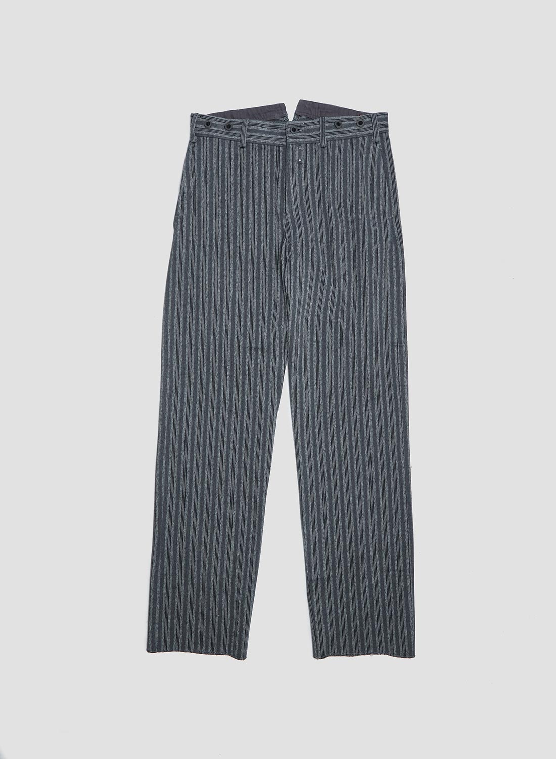 Adjustable Costume Original Cotton Stripe French Trousers Charcoal - 1