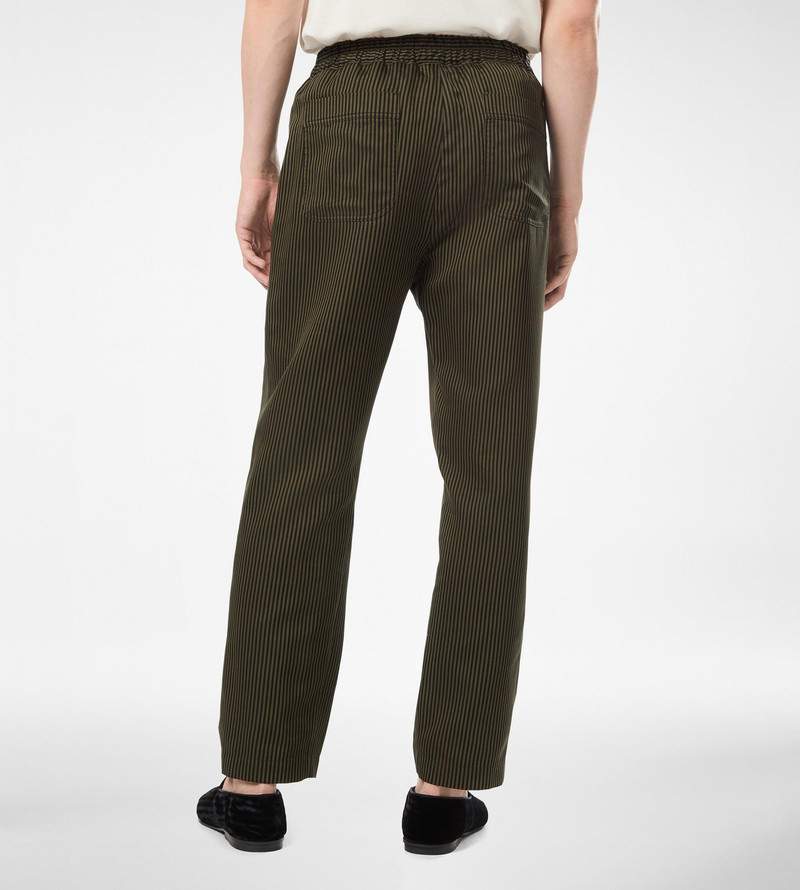 COTTON SILK BENGAL STRIPE PLEATED LOUNGE PANT 5
