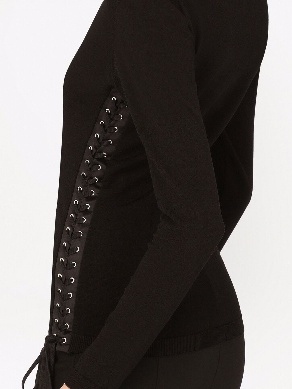 lace-up fitted jumper - 5