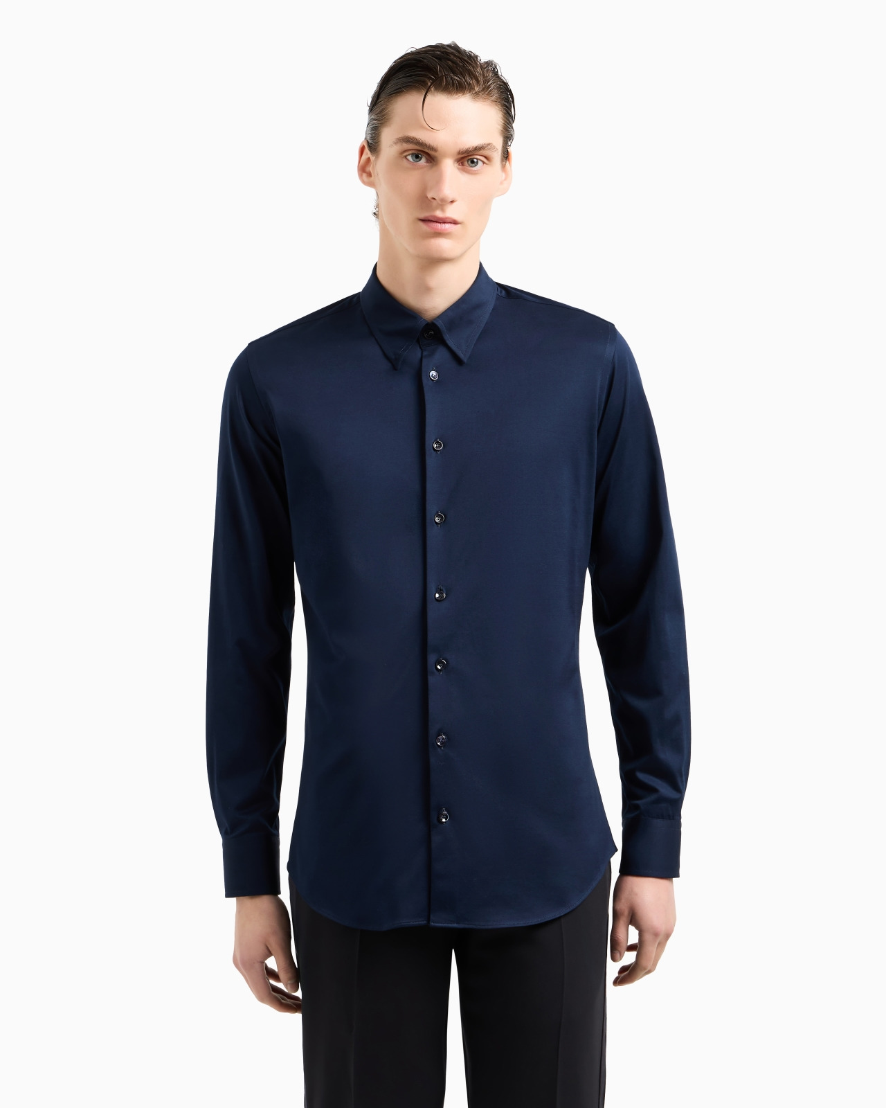Icon slim-fit, cotton jersey shirt - 4