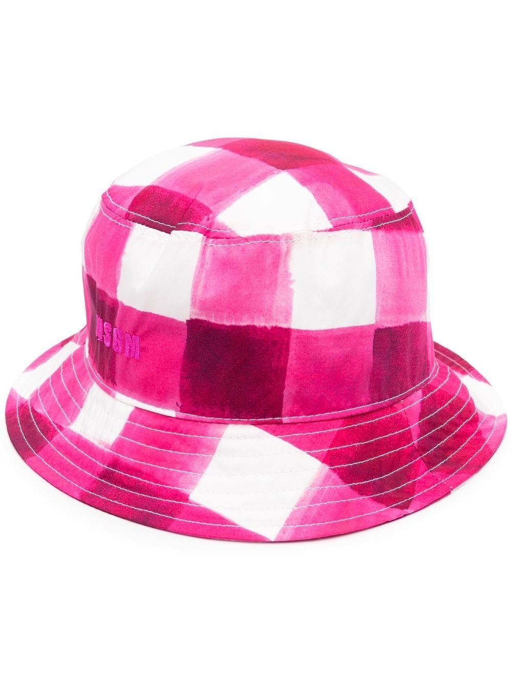 gingham-check bucket hat - 1