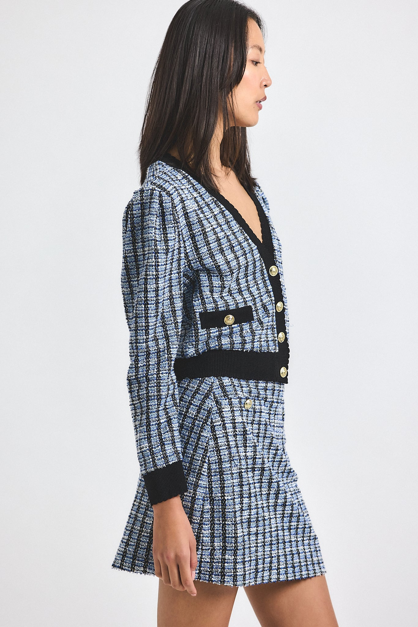 KY STRETCH TWEED CARDIGAN JACKET - 4