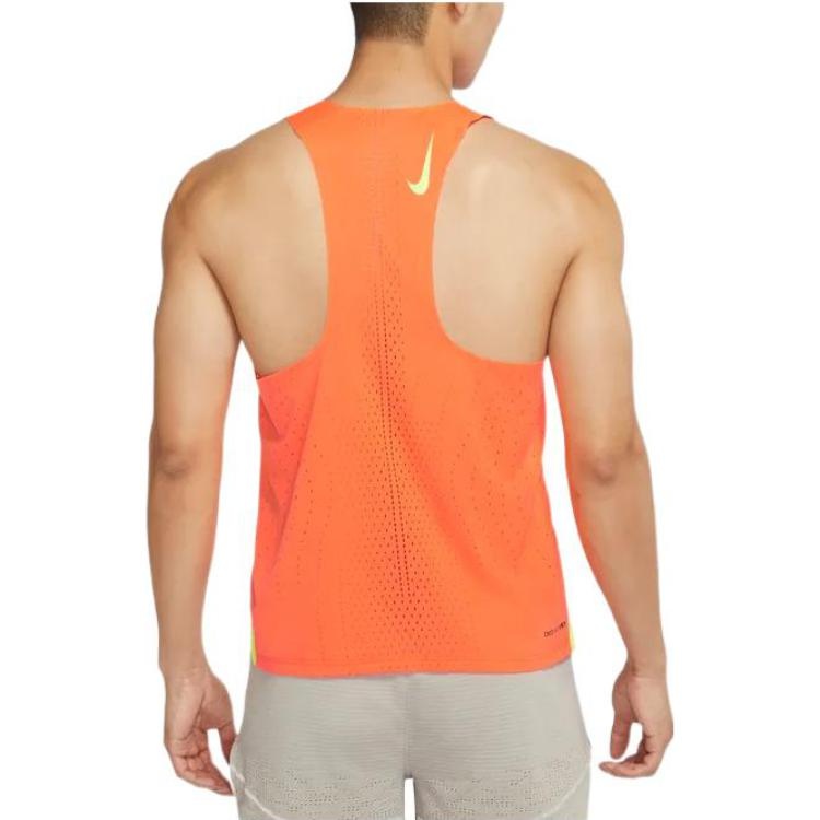 Men's Nike Solid Color Logo Breathable Quick Dry Running Training Sports Orange Vest DM4625-803 - 4