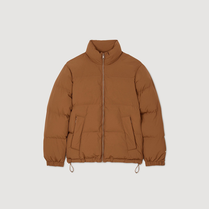 HOODED PUFFER WITH HIGH COLLAR 1