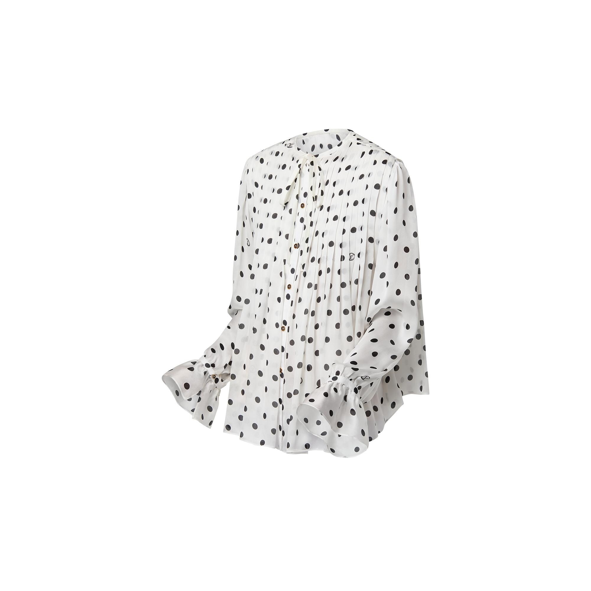 Sheer Mousseline Polka Dot Blouse - 2