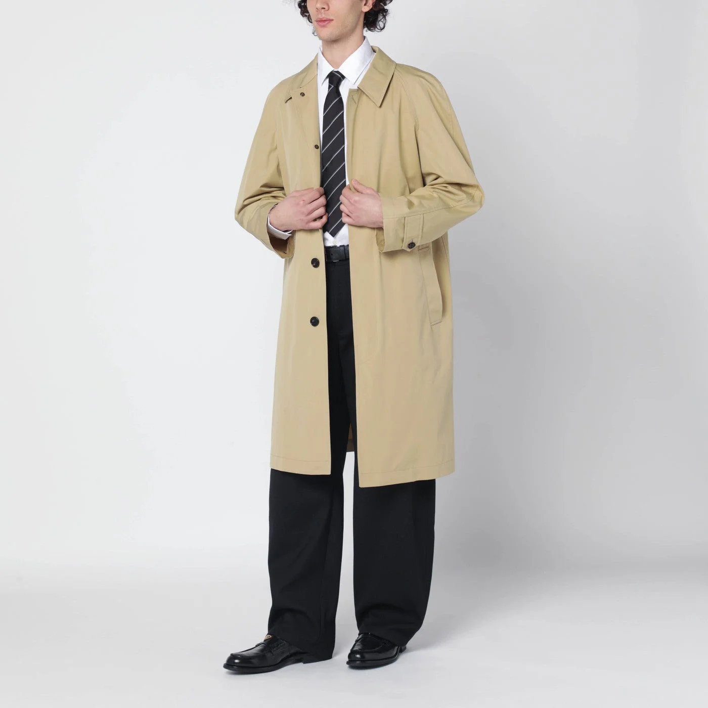 Beige cotton overcoat - 1