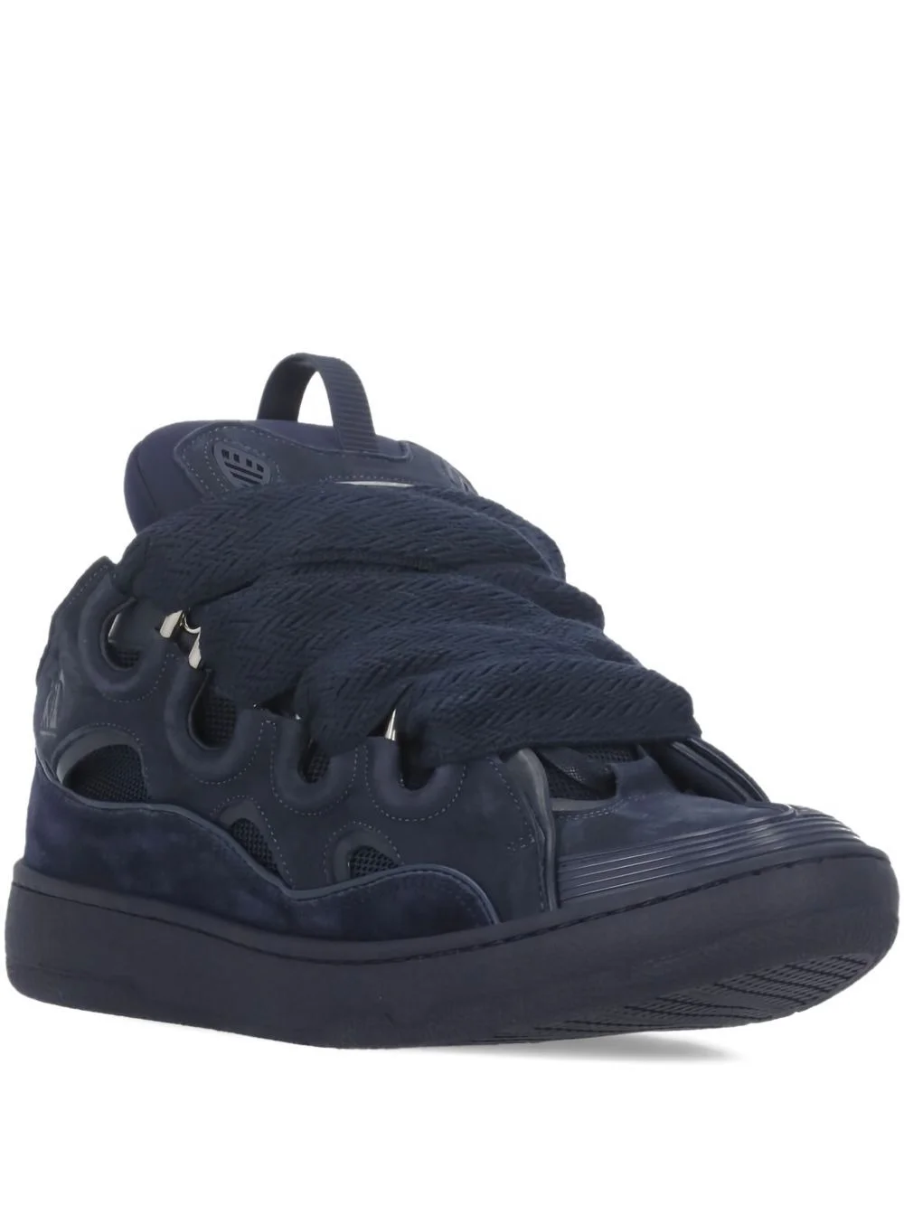 Curb lace-up embossed-logo sneakers - 1