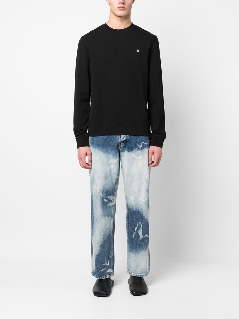 Sandro embroidered cross crew-neck sweatshirt outlook