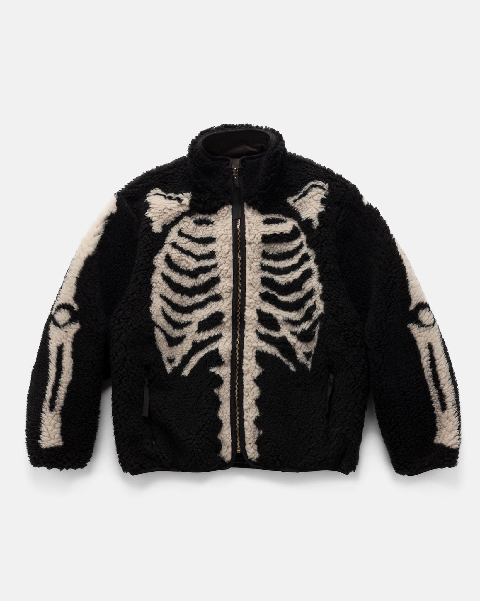 BONE Boa Fleece Reversible Blouson Black - 1
