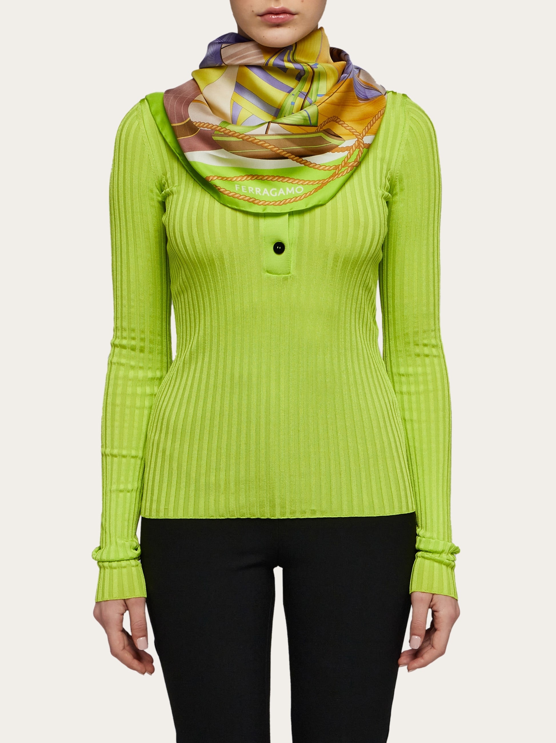 Sailing print silk foulard 3