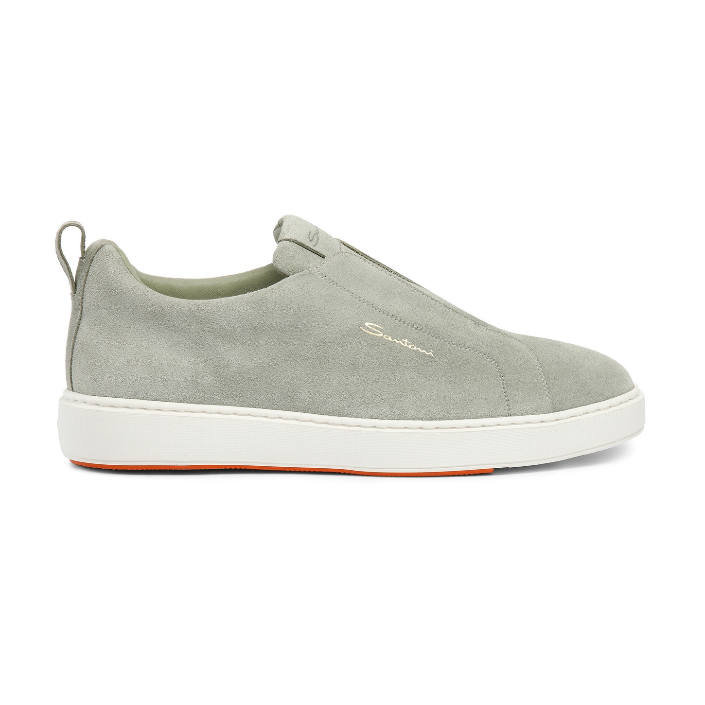 Men's green suede slip-on sneaker - 1